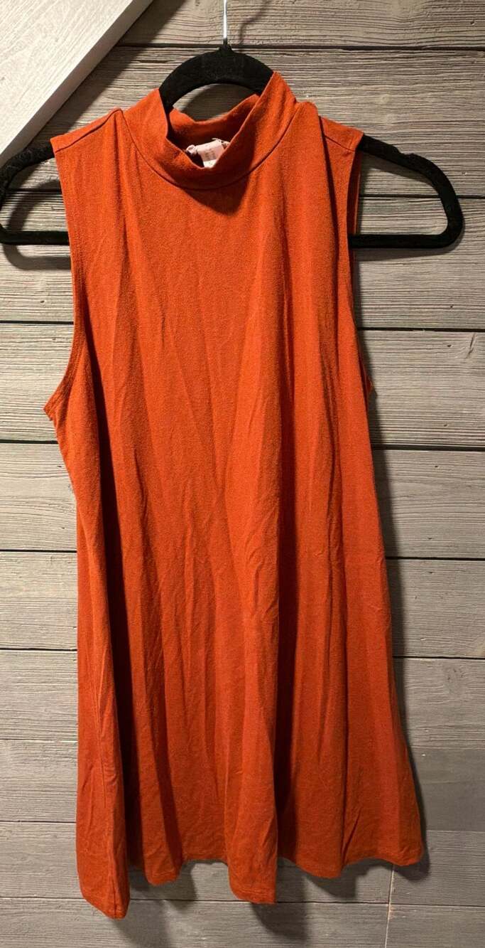 Forever 21 Mock Neck Tank Top Size M Rust Orange Sleeveless